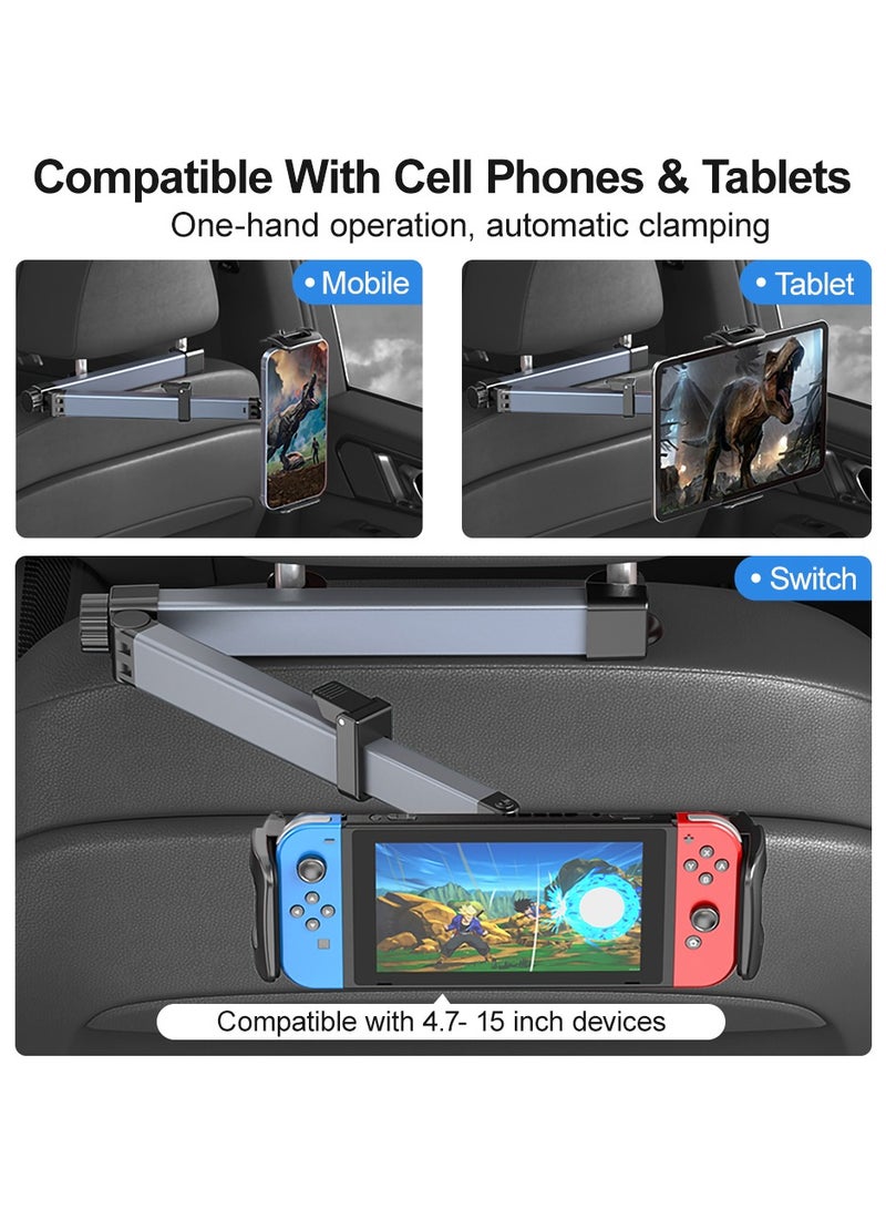 هوديوس حامل تابلت مثبت في المقعد الخلفي للسيارة للهاتف القابل للتعديل للسيارة وجهاز iPad 4.7-12.9 بوصة شاشة إلكترونية قابلة للضبط بزاوية عرض قابلة للدوران - Image 4