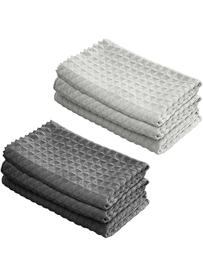 PROMASS promass Waffle Barista Cleaning Cloth, Set of 6, 40x40cm, Ultra-Absorbent Microfiber Cleaning Towel for Home Use, Streak-Free & Lint-Free, Ideal for Mirrors, Glass, and Coffee Machines - Image 1
