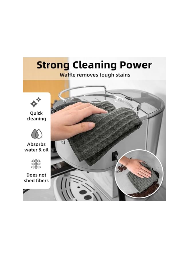 PROMASS promass Waffle Barista Cleaning Cloth, Set of 6, 40x40cm, Ultra-Absorbent Microfiber Cleaning Towel for Home Use, Streak-Free & Lint-Free, Ideal for Mirrors, Glass, and Coffee Machines - Image 3