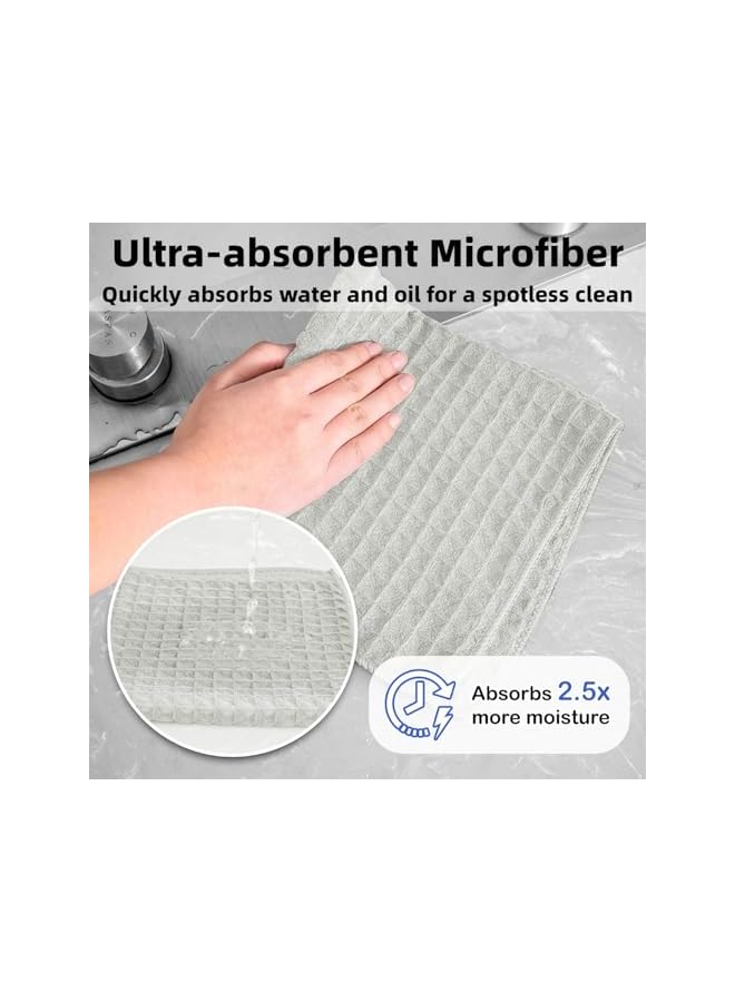PROMASS promass Waffle Barista Cleaning Cloth, Set of 6, 40x40cm, Ultra-Absorbent Microfiber Cleaning Towel for Home Use, Streak-Free & Lint-Free, Ideal for Mirrors, Glass, and Coffee Machines - Image 2