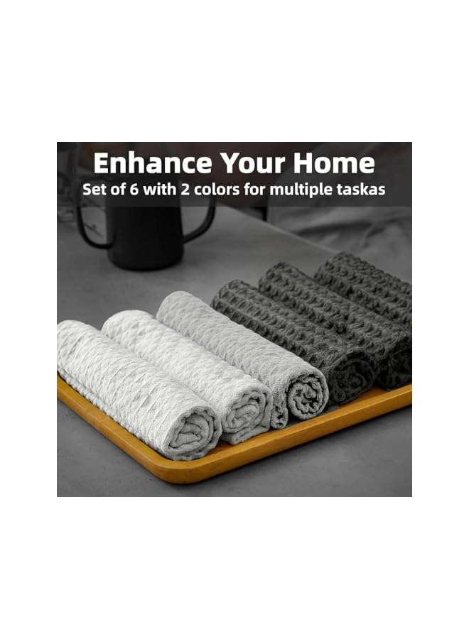 PROMASS promass Waffle Barista Cleaning Cloth, Set of 6, 40x40cm, Ultra-Absorbent Microfiber Cleaning Towel for Home Use, Streak-Free & Lint-Free, Ideal for Mirrors, Glass, and Coffee Machines - Image 4