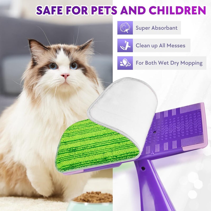 PAPCLEAN Reusable Mop Pads Compatible with Swiffer Wet Jet Mop- 6 Pack Wet Pads Refill Washable Microfiber Mop Pads Wet Dry Mopping Cloths Replacements for Swiffer Wetjet 12" Mop All Purpose Floor Cleaning - Image 4