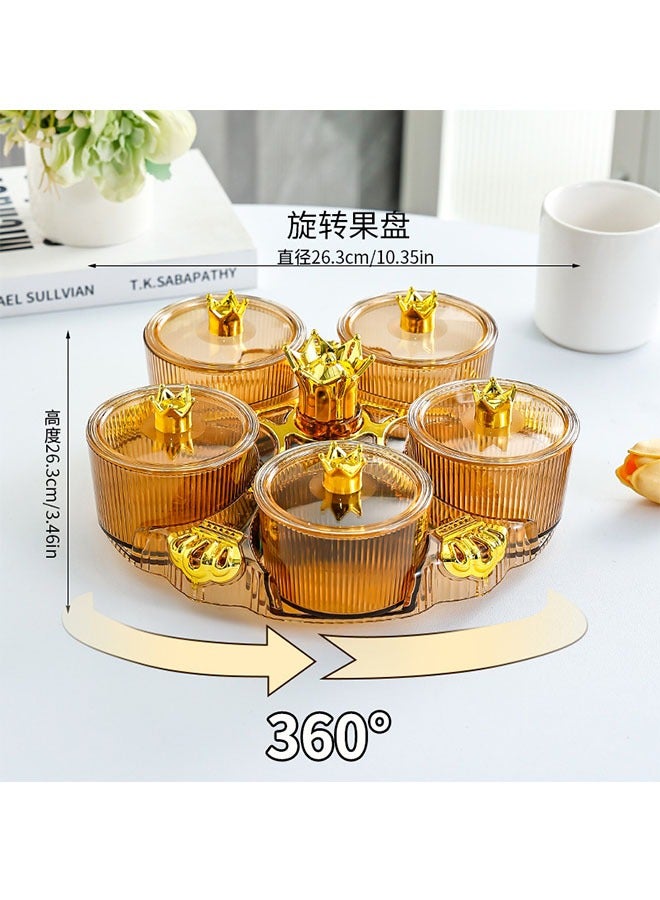 5 Removable Snack Bowlstter Tray Plastic Divided Serving Dishes Rotating Snack Serving Tray  for Candy Nut Cracker Chip Party - Image 2