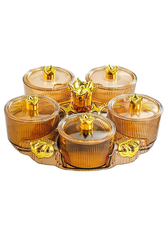 5 Removable Snack Bowlstter Tray Plastic Divided Serving Dishes Rotating Snack Serving Tray  for Candy Nut Cracker Chip Party - Image 5