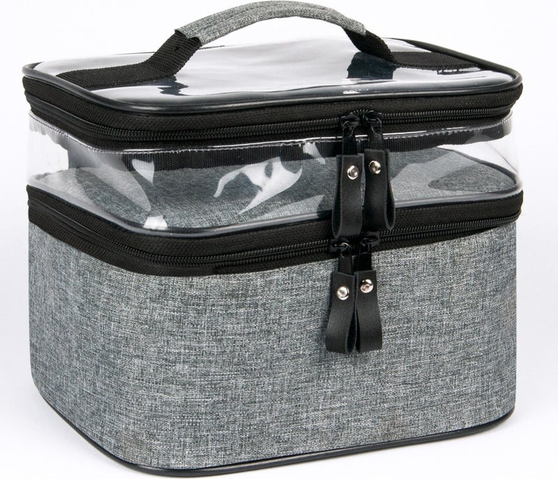 Joseki Makeup Care Bag Women's Accessory Travel Set Daily 2 Compartments Transparent Cosmetic Shaving Set Organizer  - Image 1