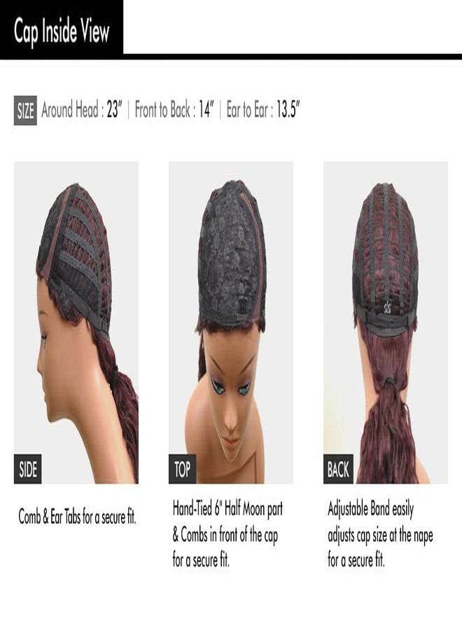 زوري شعر مستعار صناعي من زوري سيس بتصميم نصف قمر عميق 6 بوصات - إتش إم-إتش مودا (ذهبي وردي) - Image 3