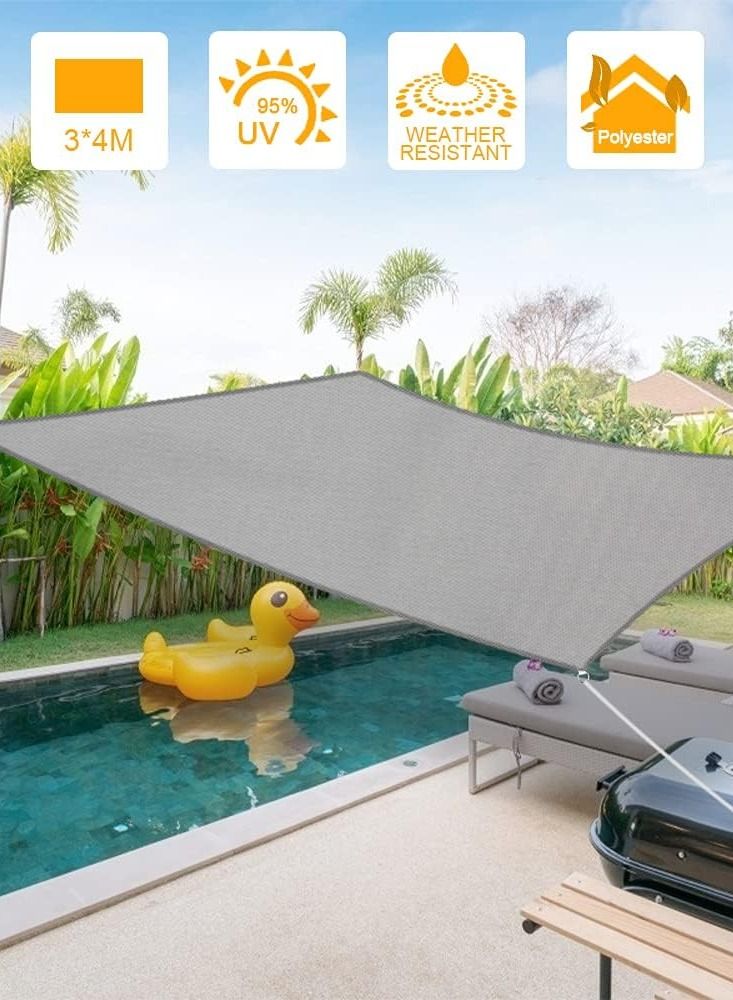 Generic Upgrade Sun Shade Sail, Sunblock Shade Cloth 3*4 m, Sunblock Shade Cloth For Greenhouse, Sun Canopies For Patio,Sunscreen Awning Canopy Block Sunshade Cover for Outdoor Patio Garden Backyard  - Image 4