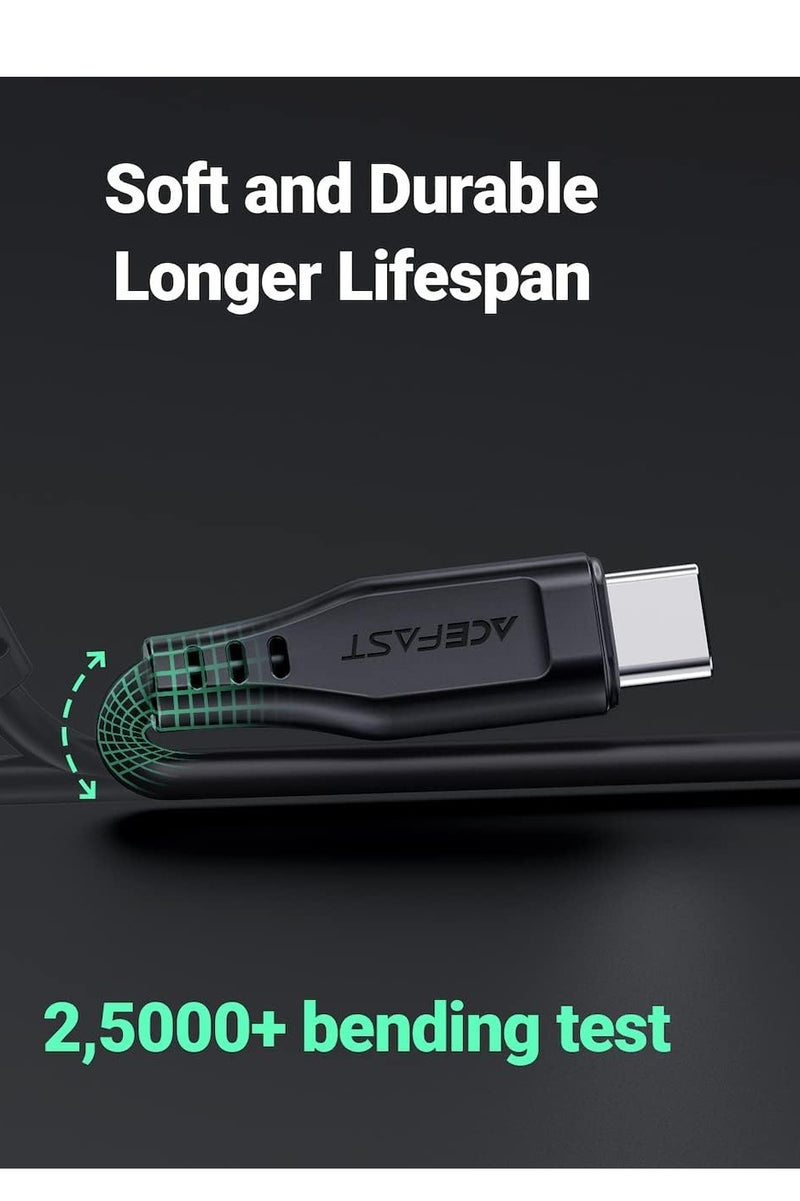 AceFast C3-01 - USB-C to Lightning TPE Charging Data Cable 1.2 Meter , Compatible With iPhone iPad - Black - Image 4