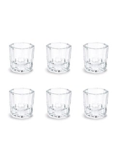 KADS KADS 6 Pack Dappen Dish Cups for Nail Art Acrylic Liquid - Clear Glass Nail Monomer Liquid Bowl Dappen Dish Acrylic Powder Holder, Acrylic Glass Jar for Nails 