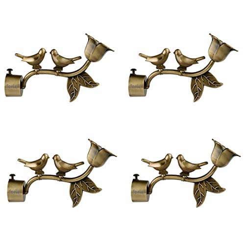 FERIO Zinc Curtain Finials for 1 Inch Rod Without Curtain Brackets and Holder Brass Antique (Set of 4 Pic) - Image 1