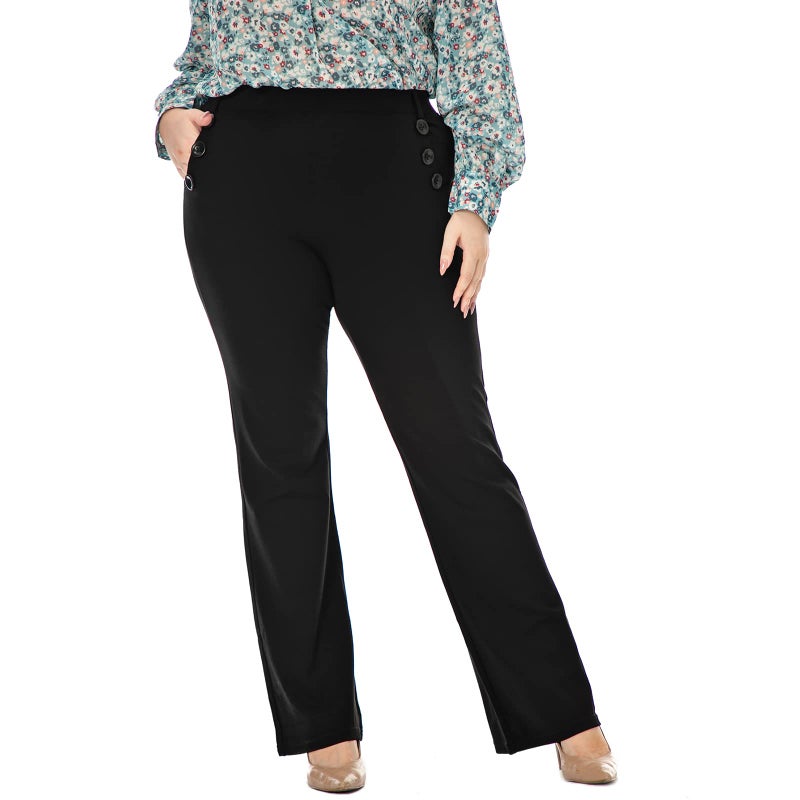 DGD Stretch Dress Pants Plus Size for Women Wrinkle-Free Office Pant with Pocket High Waist Work Casual Pant 4XL - Image 1