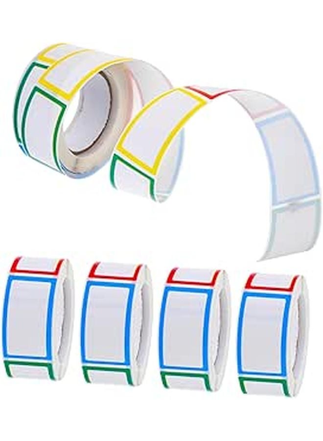 5 لفائف 2x1 بوصة ملصقات بيضاء فارغة للزجاجات الجرار التنظيم المنزل المطبخ المكتب مشاريع DIY - Image 1