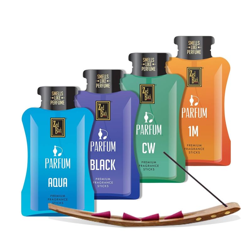 Zed Black Zipper-Parfum Mix-Medium Fragrance Incense Sticks (Pack of 4) for Everyday Use Aroma Sticks - Zipper Pack - Image 1