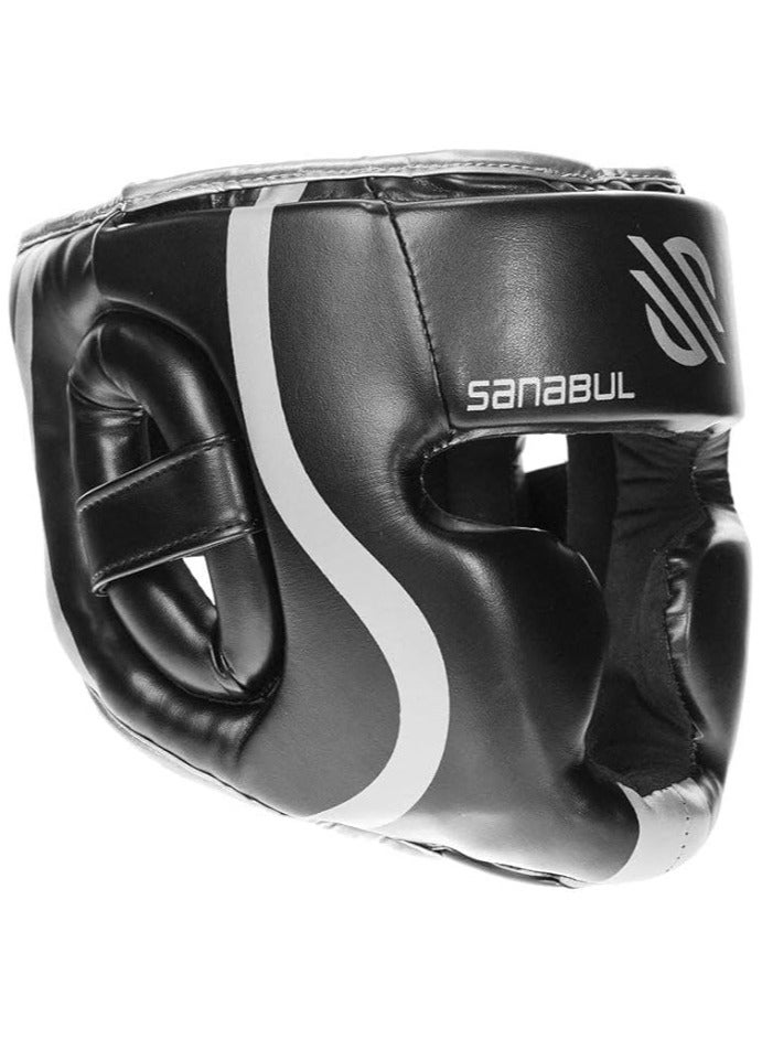 Sanabul  Essential Boxing Headgear – Men & Women, Muay Thai & MMA, Sparring, Full Face Coverage, Silver, S/M - Image 3