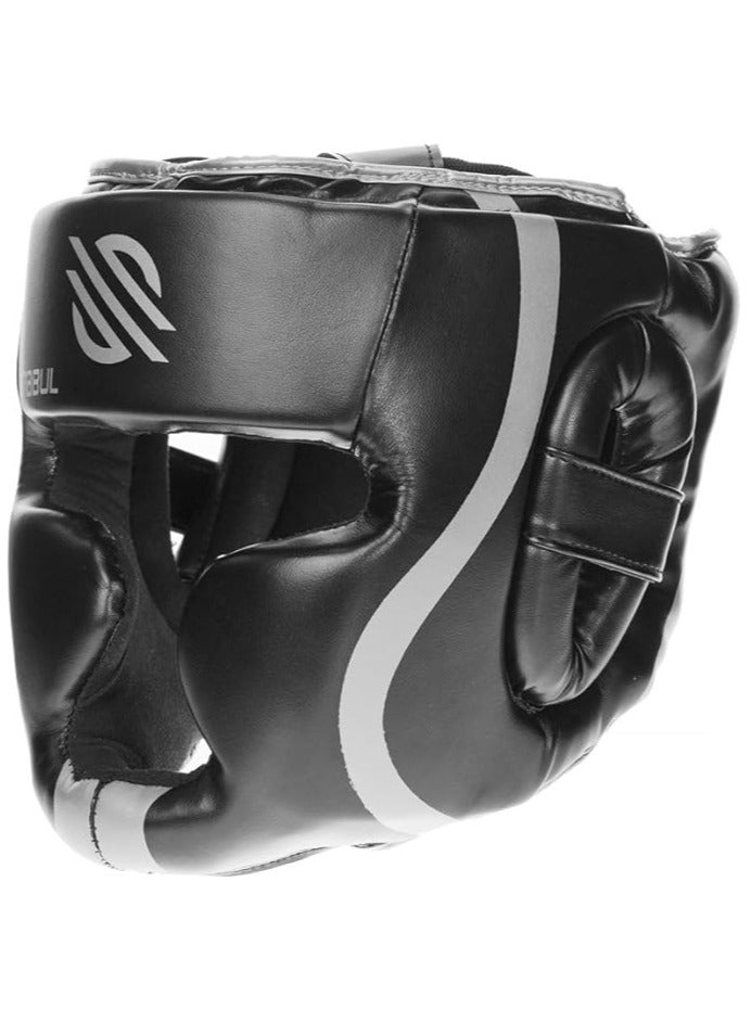 Sanabul  Essential Boxing Headgear – Men & Women, Muay Thai & MMA, Sparring, Full Face Coverage, Silver, S/M - Image 5