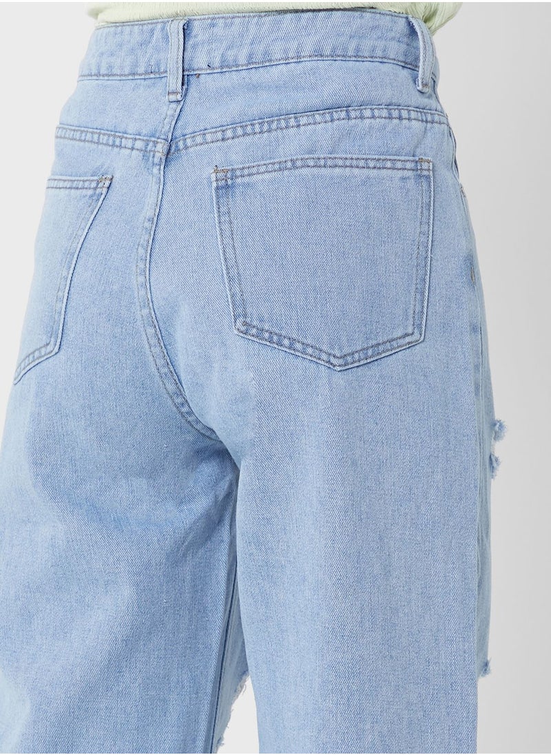 Ginger - Straight Cut Ripped Jeans - Image 1