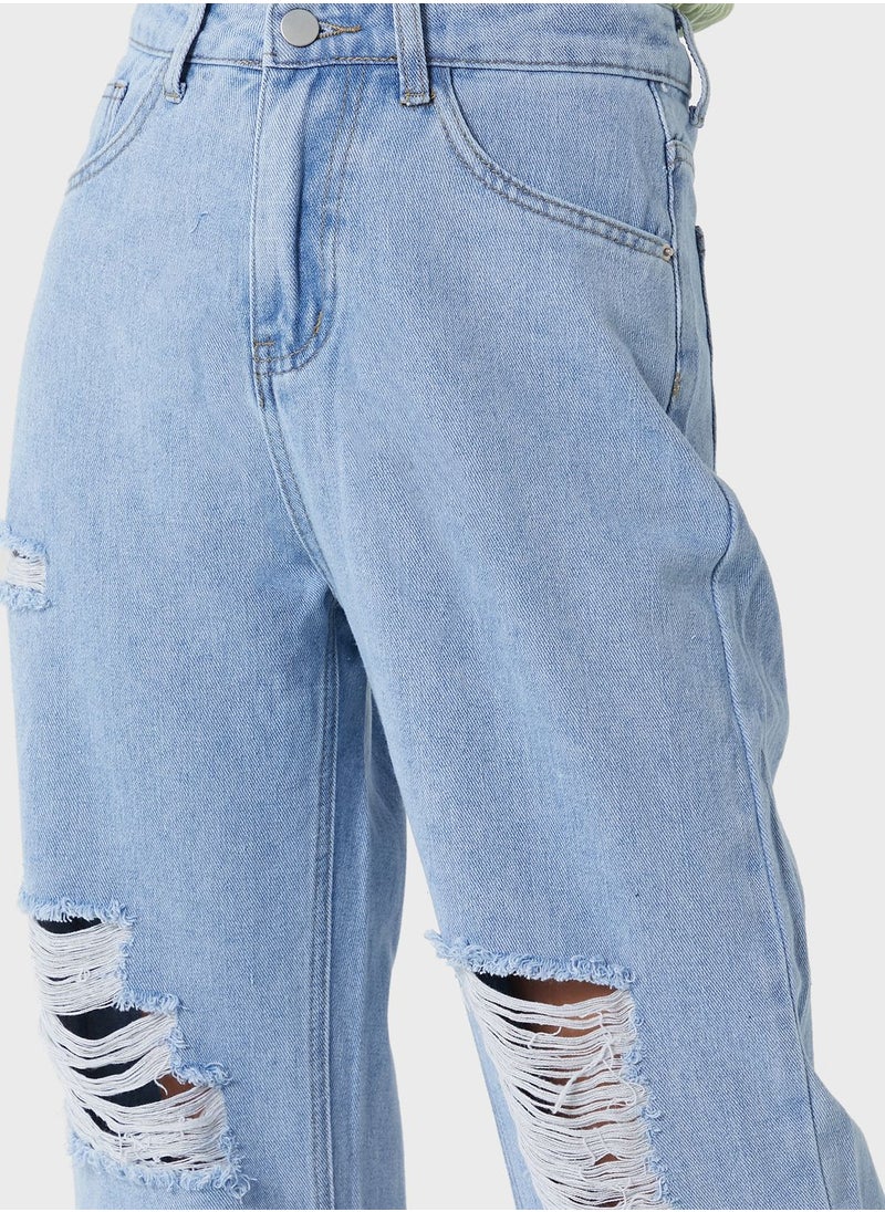 Ginger - Straight Cut Ripped Jeans - Image 1