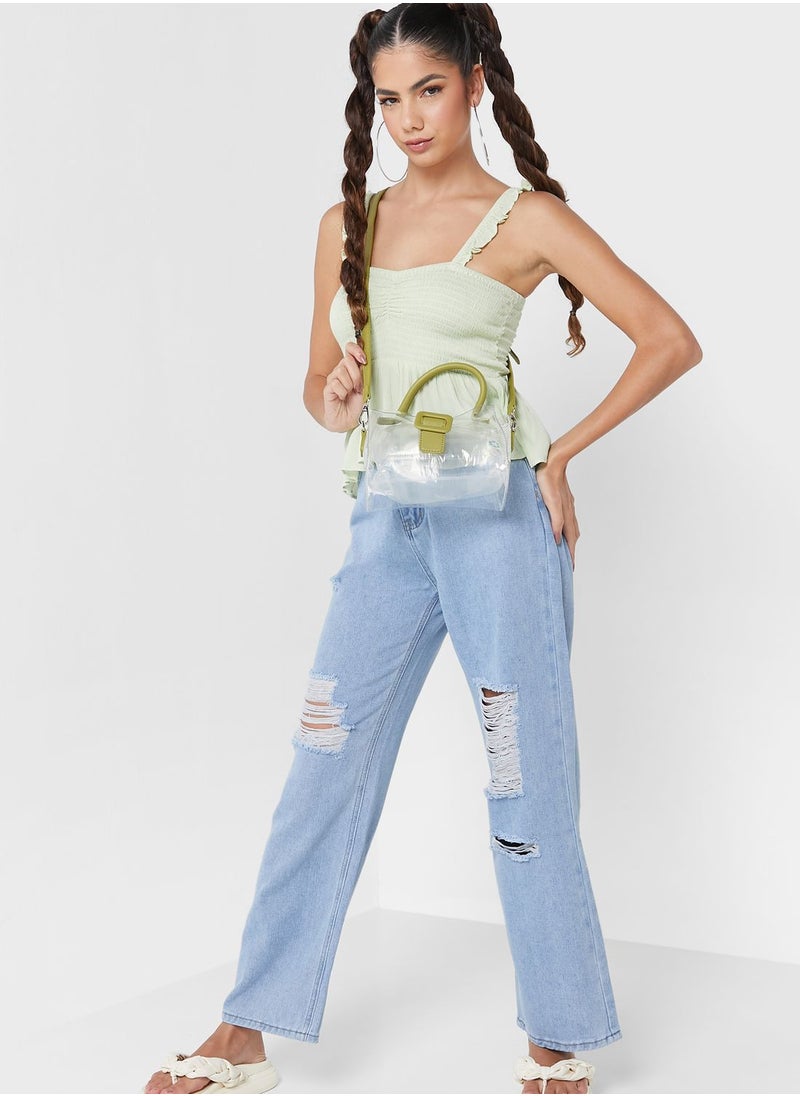 Ginger - Straight Cut Ripped Jeans - Image 1