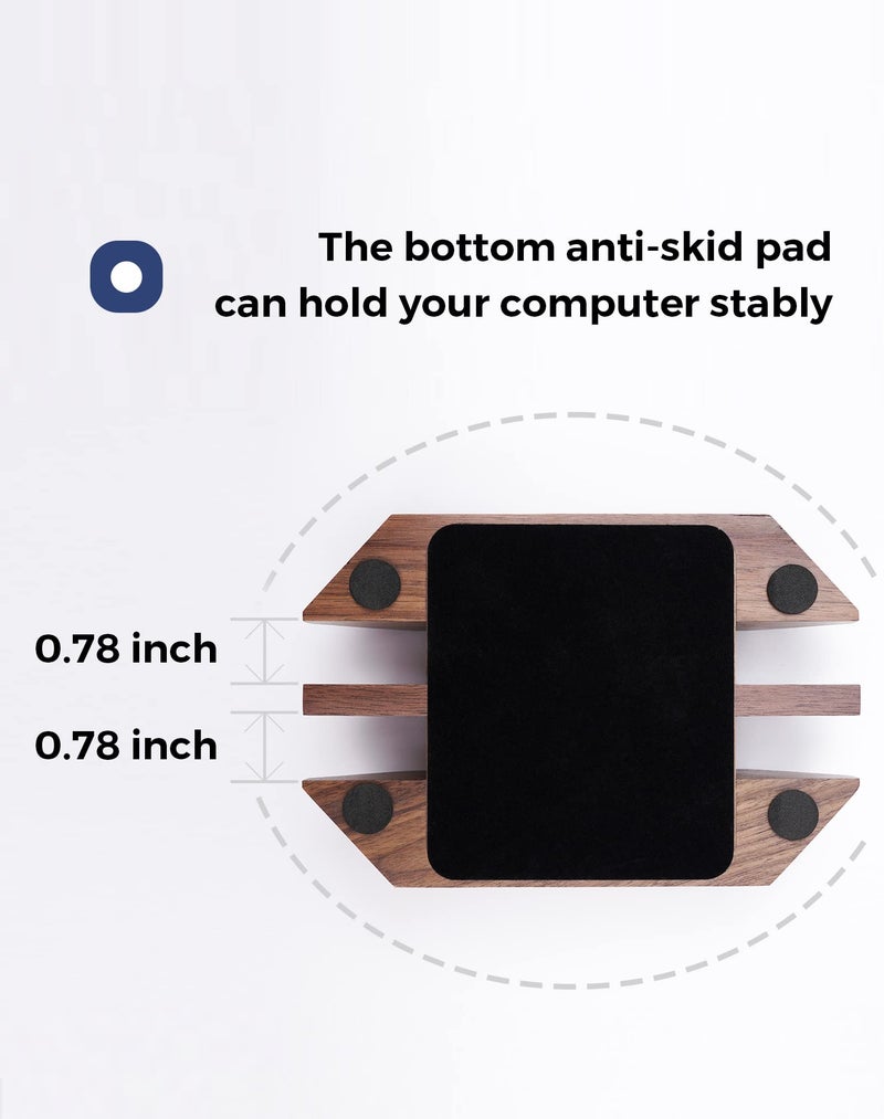 Nuvograin Dual Laptop Holder Vertical Laptop Stand, 2 Slots MacBook Stand Wood,Wooden Laptop Stand,Vertical Laptop Holder for Desk, Widen Dock Fits All MacBook/Surface pro - Image 3