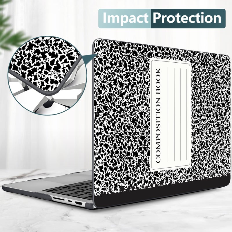DONGKE Case for MacBook Pro 14 Inch (2026-2021 Release, M5 M4 M3 M2 M1 Pro/Max Chip), Plastic Slim Hard Shell Protective Cover with Keyboard Cover & Screen Protector, Composition Book - Image 5