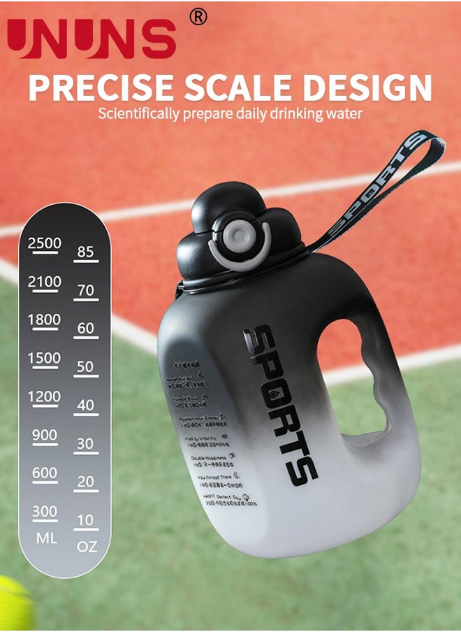 UNUNS - Water Bottle With Chug Lid,2.5L Gym Water Bottle With Handle,Large Capacity Motivational Water Bottle With Lock Closure,BPA Free Water Bottle With Straw For Daily Drinking - Image 1