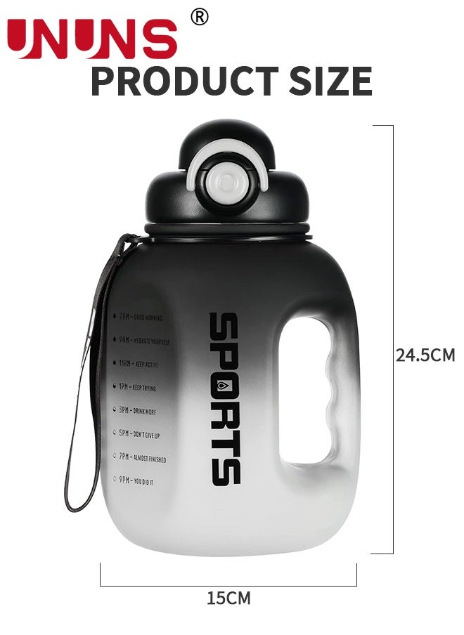 UNUNS - Water Bottle With Chug Lid,2.5L Gym Water Bottle With Handle,Large Capacity Motivational Water Bottle With Lock Closure,BPA Free Water Bottle With Straw For Daily Drinking - Image 1