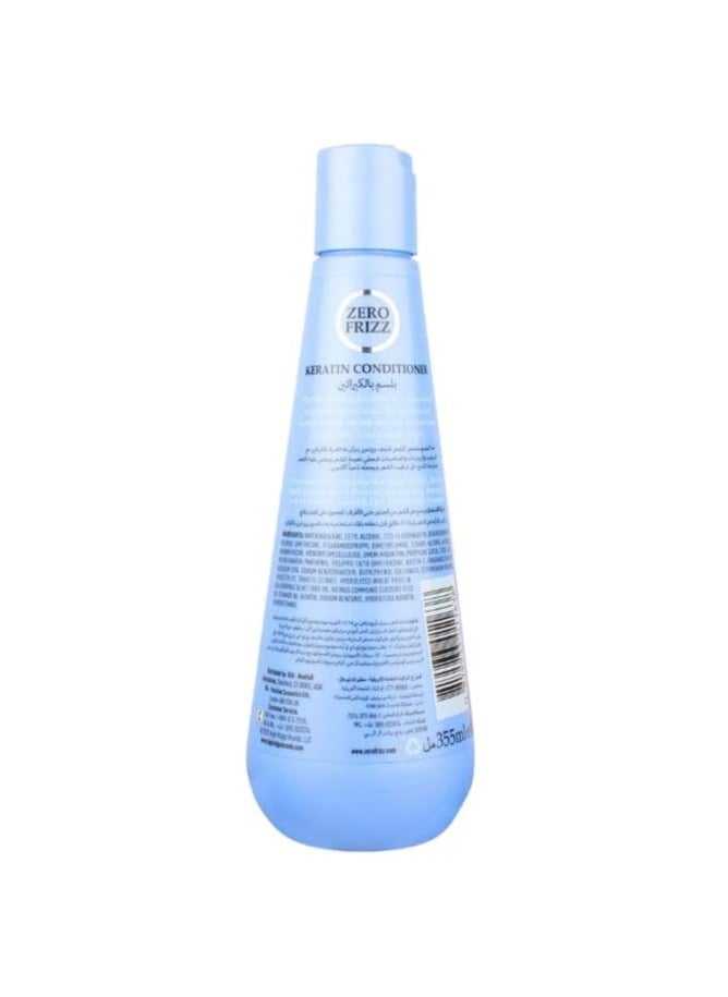 Zero Frizz Zero Frizz Keratin Conditioner 355ml | Smoothing Conditioner with Protein & Vitamins | Deep Nourishment for Dry, Frizzy Hair  - Image 2