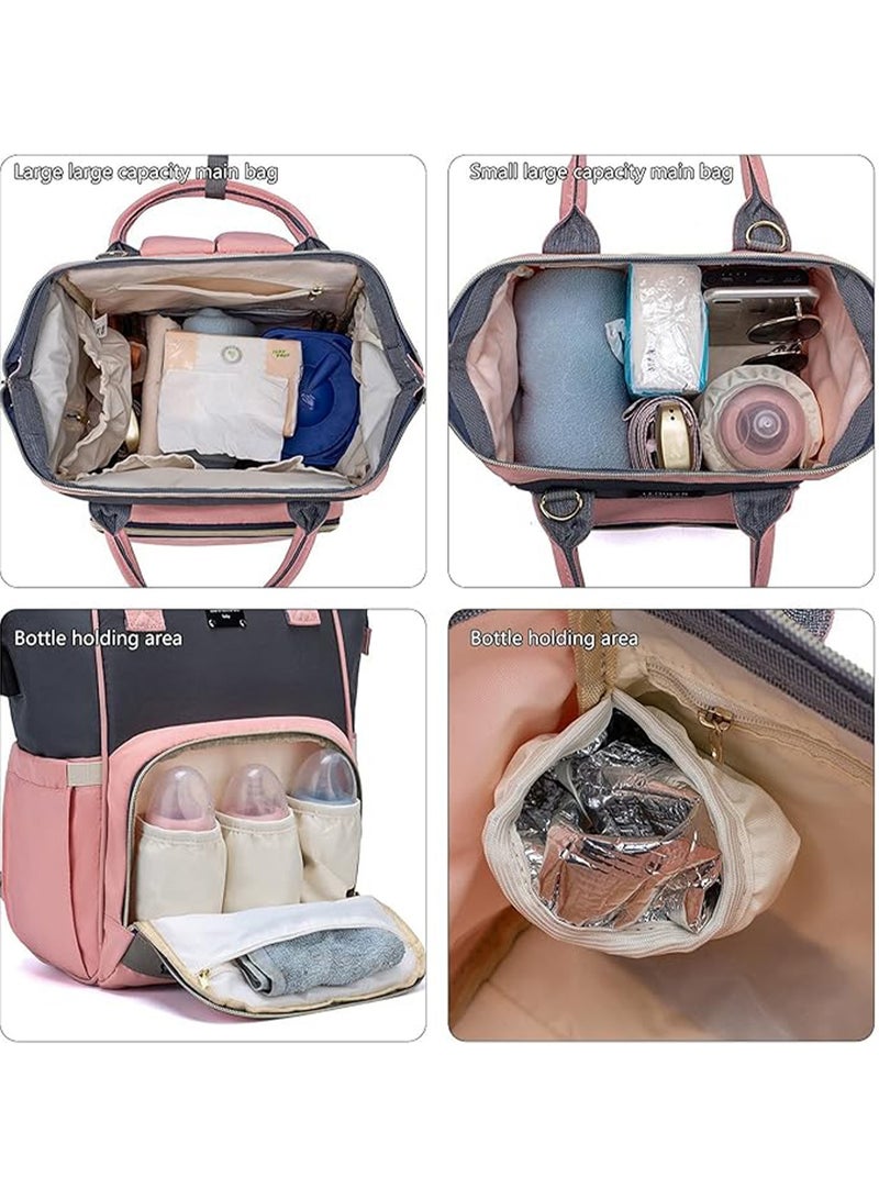 مونوج حقيبة ظهر حفاضات للأمهات متعددة الأغراض مع وسادة تغيير حقائب أطفال كبيرة للجنسين - Image 5