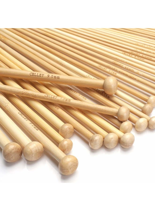 Coowayze Bamboo Knitting Needles Set, Wooden Knitting Needles for Beginners, 18 Pairs 9 Inch Long US Size 0-15 (2.0-10.0mm) Straight Wood Knit Needle Single Point for Sweaters, Socks, Gloves and Scarf - Image 3