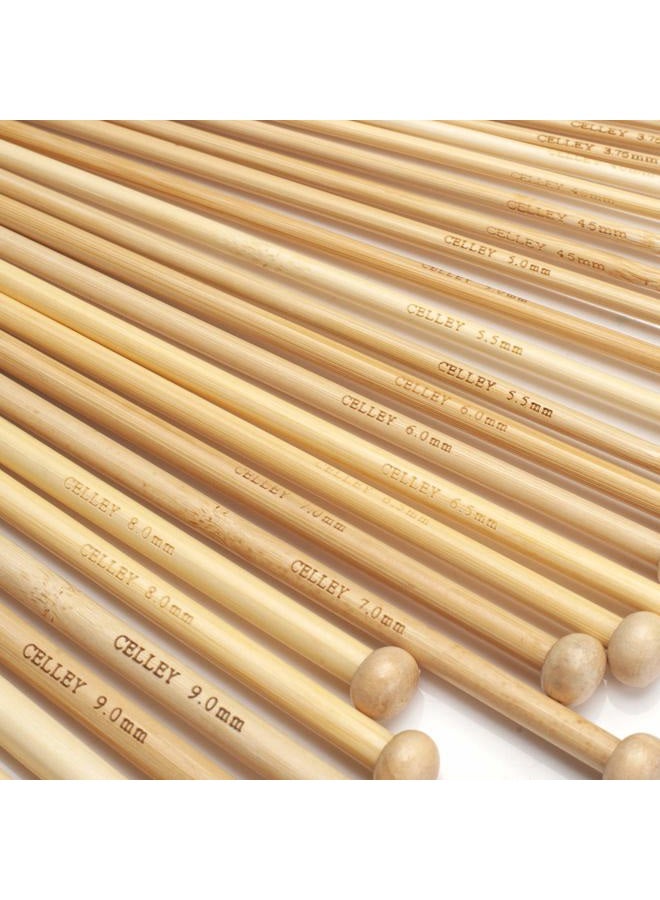Coowayze Bamboo Knitting Needles Set, Wooden Knitting Needles for Beginners, 18 Pairs 9 Inch Long US Size 0-15 (2.0-10.0mm) Straight Wood Knit Needle Single Point for Sweaters, Socks, Gloves and Scarf - Image 4