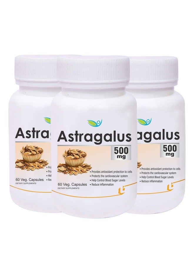 Biotrex Nutraceuticals Astragalus 500mg 60 Veg Capsules, Pack of 3 Herbal Dietary Supplement, nutritional supplement, multivitamins, vitamin for men, women and adults, health supplements. - Image 1