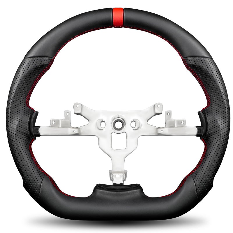 TESFEEL Steering Wheel for Chevy Corvette C6 20062011 Full Nappa Perforated Leather Dshaped Flatbottom for Corvette C6 Steering Wheel Replacement for Chevrolet Corvette C6 Z06 ZR1