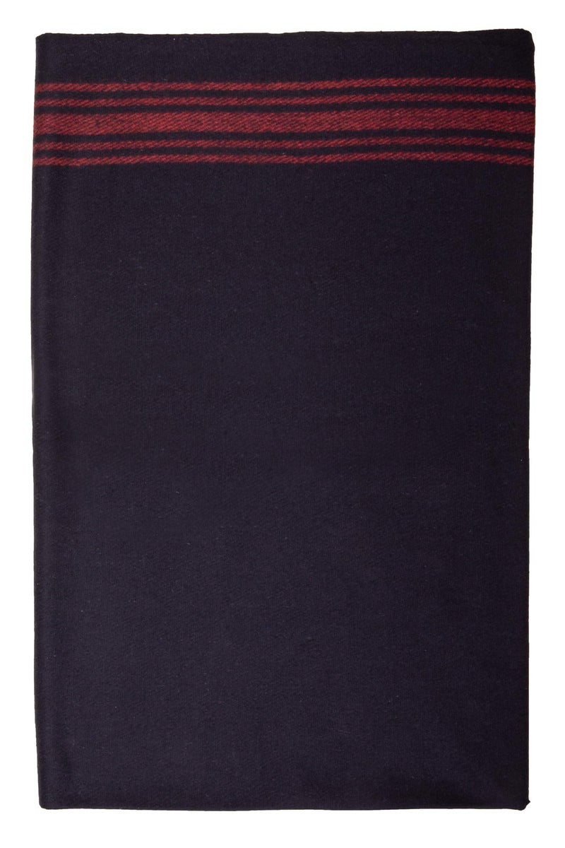 Farm Blue Wool Blanket - Military Style - Thick & Lightweight Army Camping Blankets 80" x 62" - Large Camp Survival Blankets for Car, Hiking, Backpacking & Outdoor Festivals (Navy with Red Stripes) - Image 3