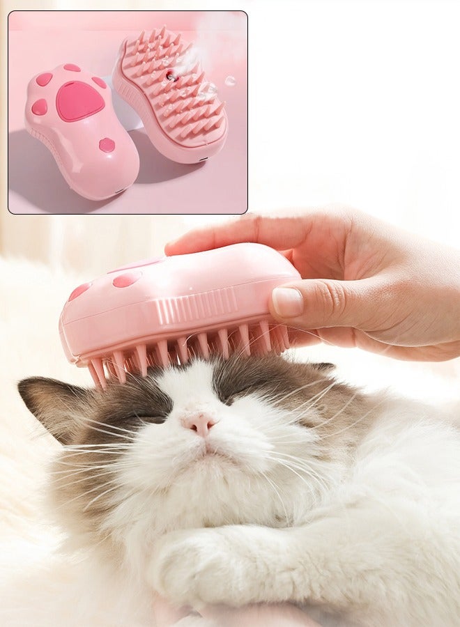 DUNISO 3 In1 Cat Hair Steam Brush, Pet Electric Hair removal Massage Brush, , Steamy Cat Brush for Shedding and Grooming,  Pet Hair Grooming Brush Comb for Cat Dog, Spray Comb Mist Brush, USB Power Interface Silicone Mute Spray - Image 1