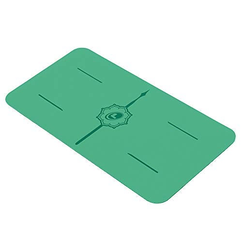 Liforme Yoga Pad - Free Bag Included - Patented Alignment System, Warrior-like Grip, Non-slip, Eco-friendly, 4.2mm thick pad for knee, elbow and hand support during Yoga (Green) - Image 2
