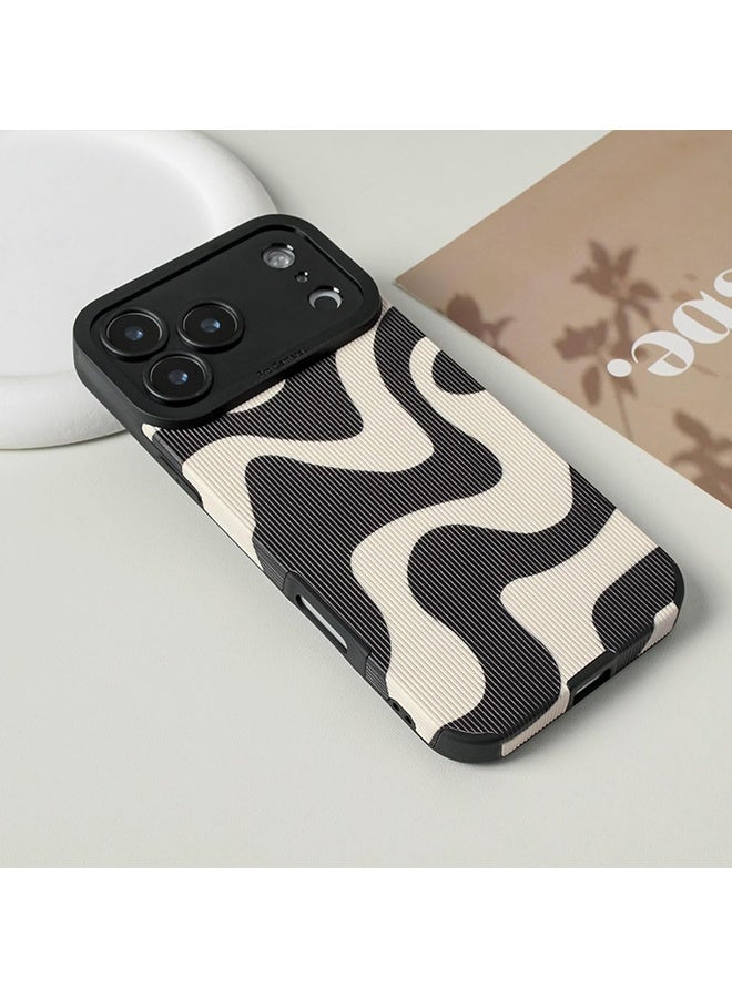 Wffo For iPhone 17 Pro Max Case - Cute Zebra Wave Pattern Design Case for Women Girls Soft TPU Bumper Anti-Scratch Shockproof Full Camera Protective Case Cover for iPhone 17 Pro Max - Black White - Image 3