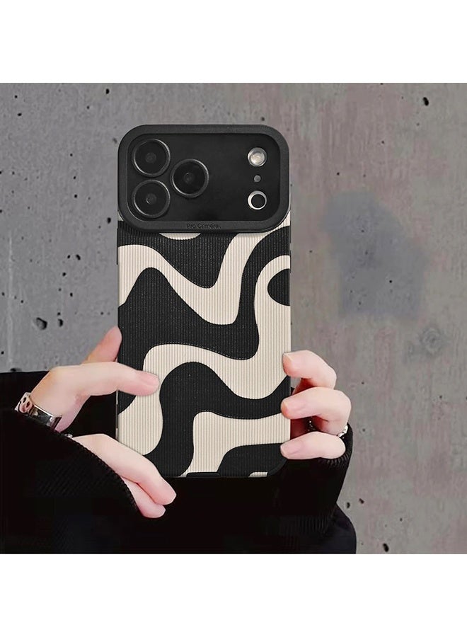 Wffo For iPhone 17 Pro Max Case - Cute Zebra Wave Pattern Design Case for Women Girls Soft TPU Bumper Anti-Scratch Shockproof Full Camera Protective Case Cover for iPhone 17 Pro Max - Black White - Image 5