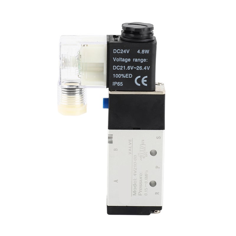 2 Position 5 Way Pneumatic Solenoid Valve Aluminium Alloy Wear Proof Solenoid Valve Replacement 4V210 08 DC24V - Image 1