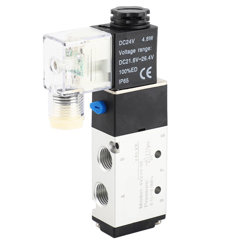 2 Position 5 Way Pneumatic Solenoid Valve Aluminium Alloy Wear Proof Solenoid Valve Replacement 4V210 08 DC24V - Image 5