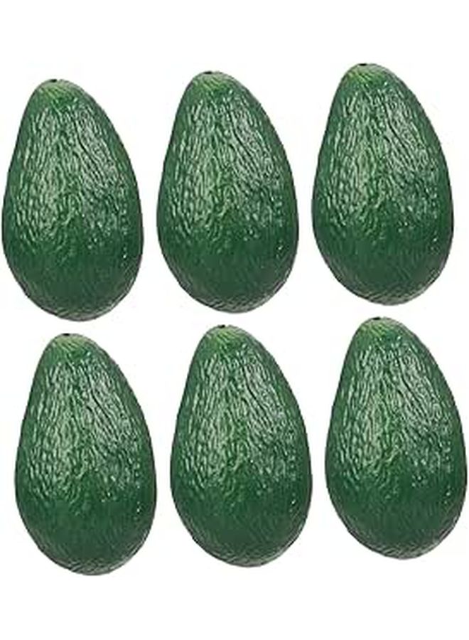 6 Pcs Lifelike Avocado Ornaments Realistic Fruit Molds Photography Props Deep Decoration Store Displays Kitchen Decor Green - Image 1