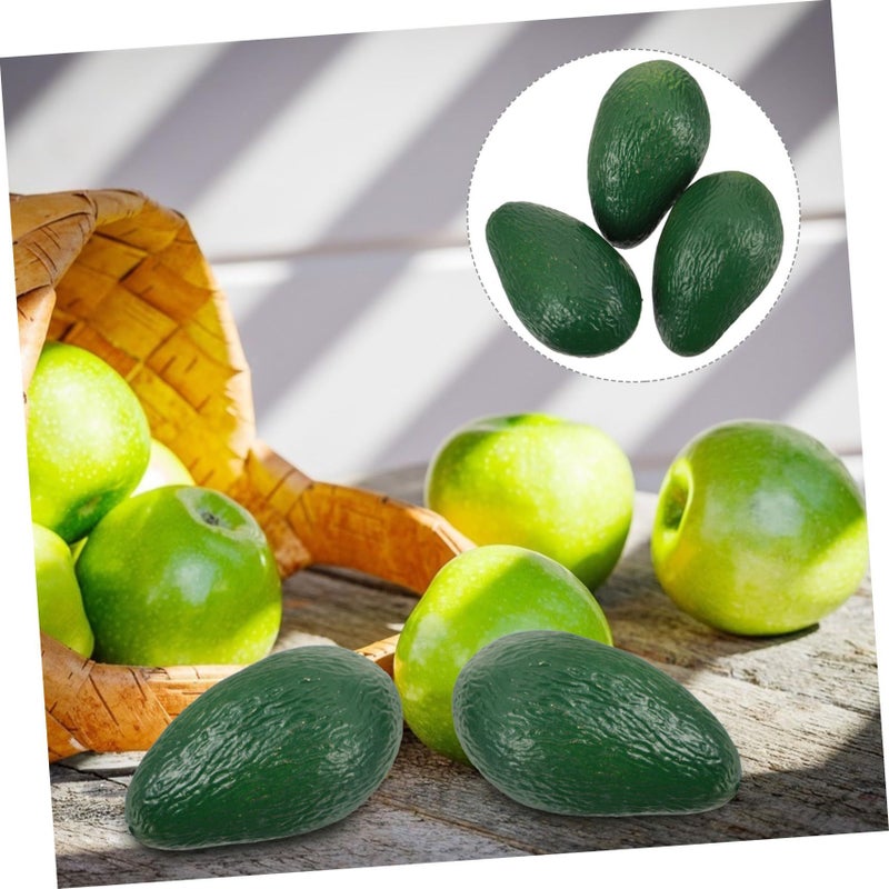 6 Pcs Lifelike Avocado Ornaments Realistic Fruit Molds Photography Props Deep Decoration Store Displays Kitchen Decor Green - Image 5