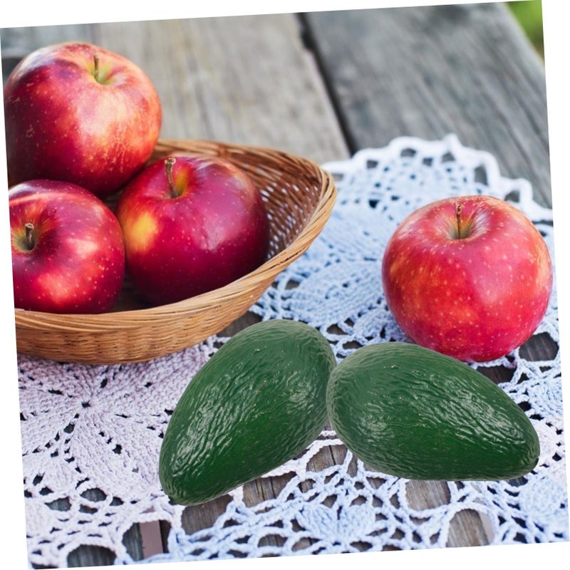 6 Pcs Lifelike Avocado Ornaments Realistic Fruit Molds Photography Props Deep Decoration Store Displays Kitchen Decor Green - Image 4