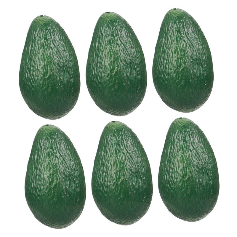 6 Pcs Lifelike Avocado Ornaments Realistic Fruit Molds Photography Props Deep Decoration Store Displays Kitchen Decor Green - Image 2