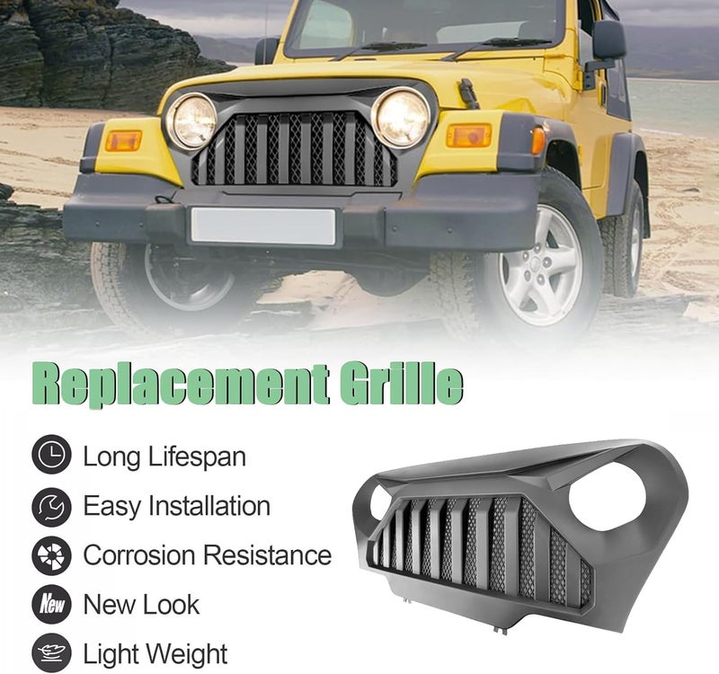 MATMACRO Grille Compatible for Jeep Wrangler TJ LJ 1997-2006 with Mesh - Image 4