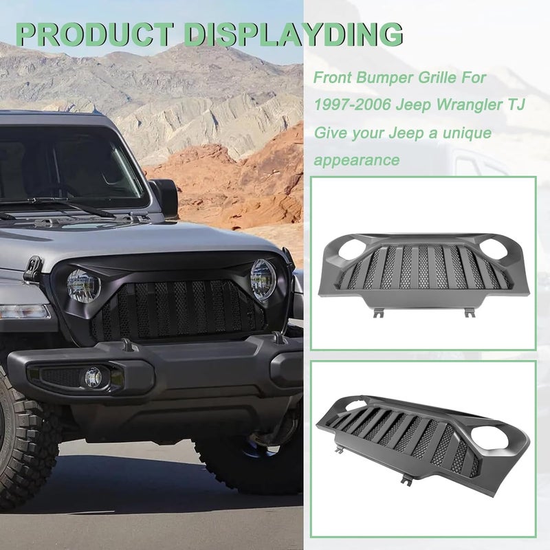 MATMACRO Grille Compatible for Jeep Wrangler TJ LJ 1997-2006 with Mesh - Image 5