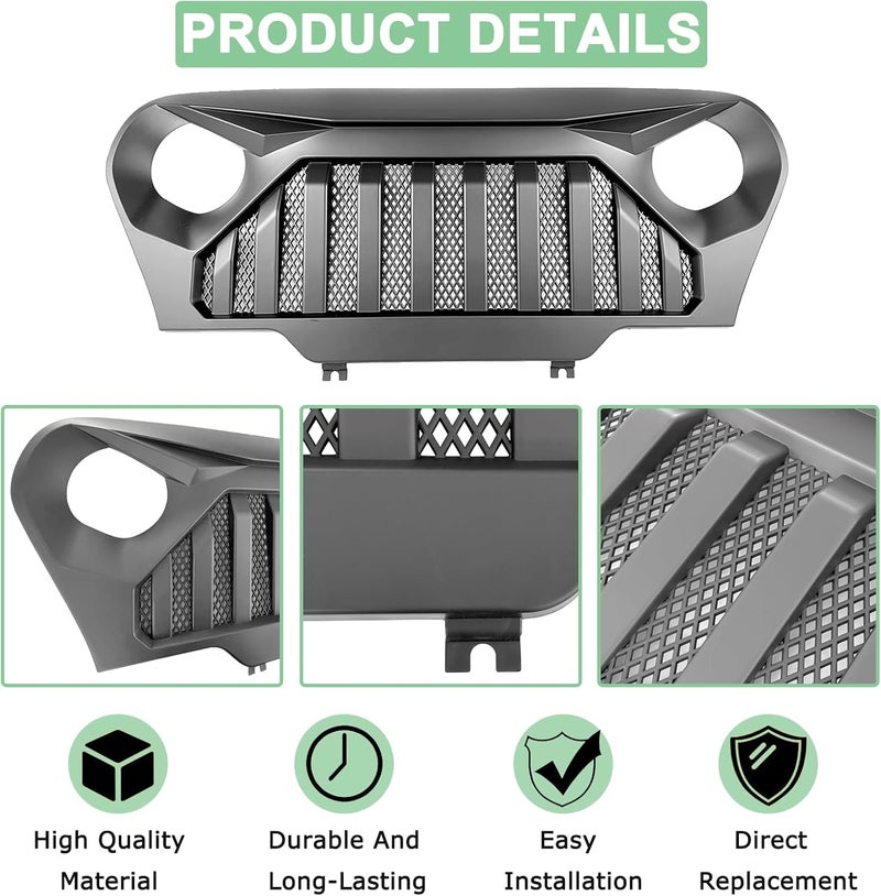 MATMACRO Grille Compatible for Jeep Wrangler TJ LJ 1997-2006 with Mesh - Image 2