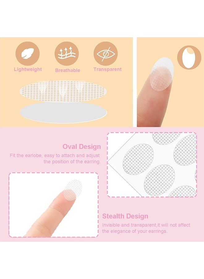 Beyond 200 Pcs Earring Support Patches Set, Earring Backs for Droopy Ears, Ear Care Products for Torn or Stretched Ear Lobes (Clear) - Image 2