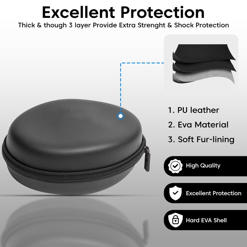 Sounce EVA Portable Storage Box for Earphones & Headphones | Hard Shell Carrying Case for Over-Ear Bluetooth Headset | Shockproof & Water-Resistant Travel Pouch - Image 3