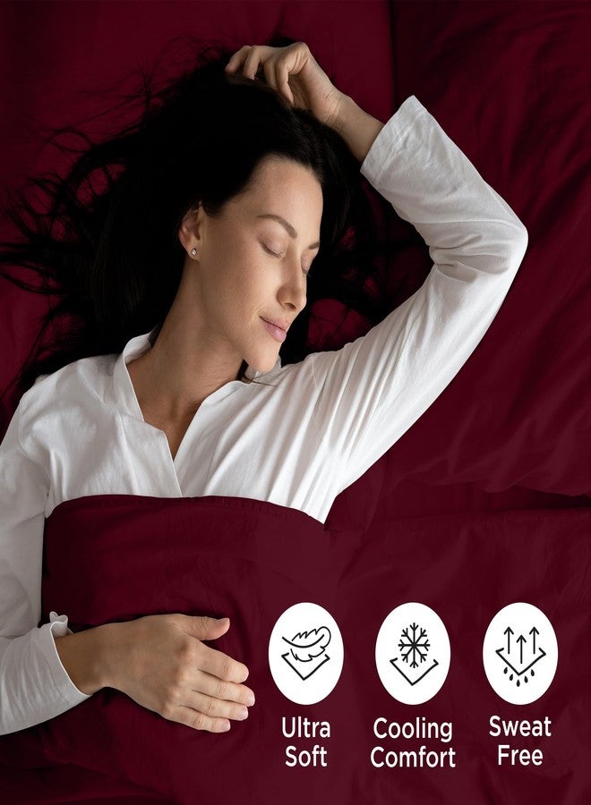 ROYALE LINENS طقم ملاءات سرير من رويال لينينز - 3 قطع، مقاس توين إكس إل - مصنوع من ألياف دقيقة ناعمة مصقولة 1800 - ملاءة مثبتة، ملاءة مسطحة، غطاء وسادة - مقاوم للتجاعيد والبهتان، مقاس توين إكس إل (توين إكس إل، عنابي) - Image 4