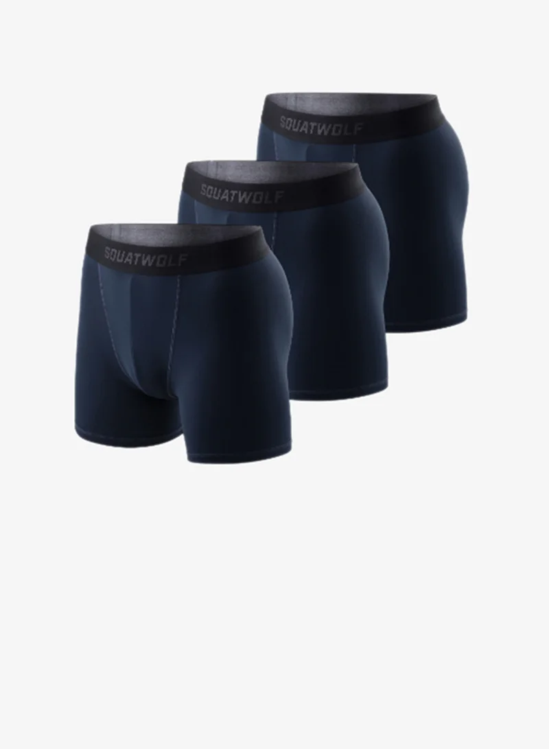 Squatwolf NAVY 5” 3 Pack Performance Boxer for Men | Best Price UAE